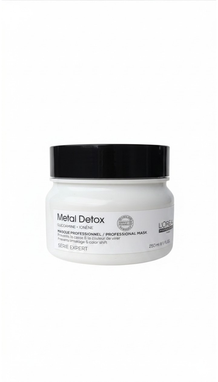 L'oreal metal detox maschera professionale 250ml | maschera di nutrimento profondo per capelli tinti e danneggiati